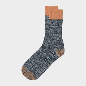 Blue Barbour Twisted Contrast Socks Navy Mix