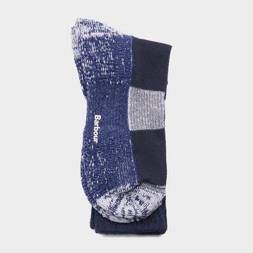 Blue Barbour Lowland Coolmax Hiker Socks Navy
