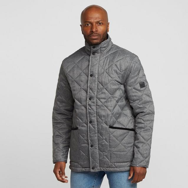 Mens grey shop quilted jacket