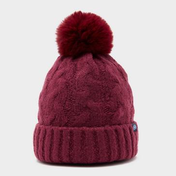 Red Royal Scot Adults Chunky Knit Bobble Hat Wine