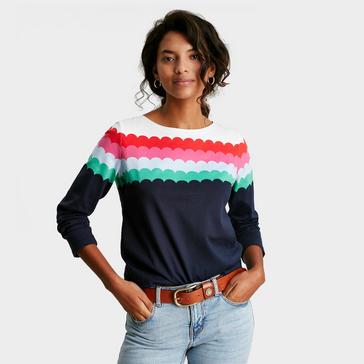  Joules Womens Harbour Top Multi Scallop Stripe