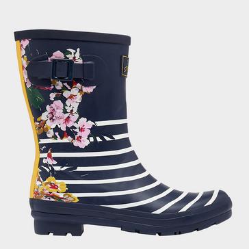 Blue Joules Womens Molly Welly Navy Floral Stripe