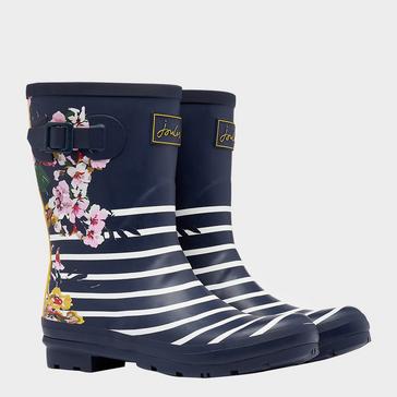  Joules Womens Molly Welly Navy Floral Stripe