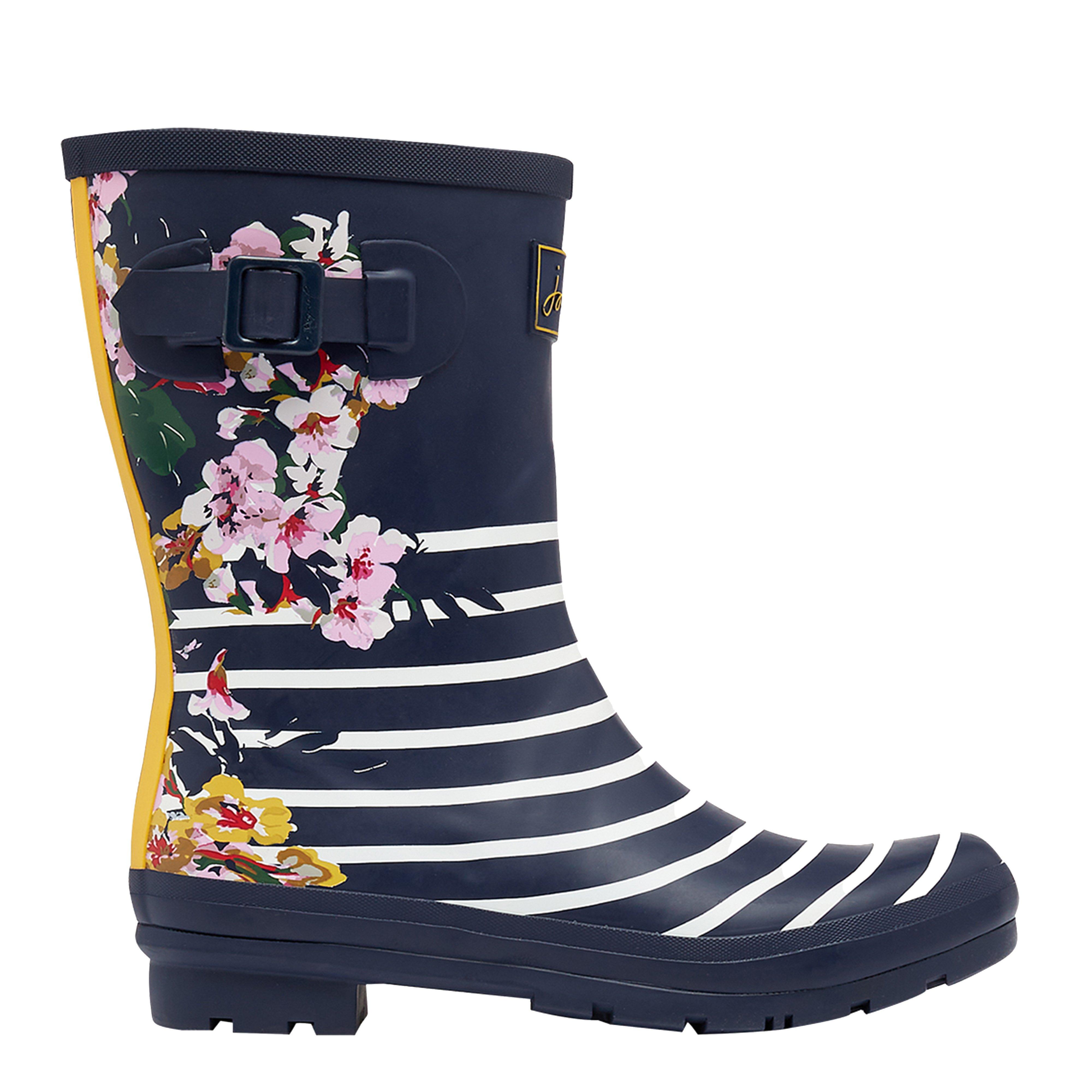 Womens Molly Welly Navy Floral Stripe