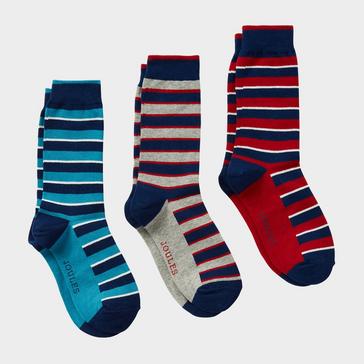 Multi Joules Men's 3 Pack Striking Socks Multi Stripe