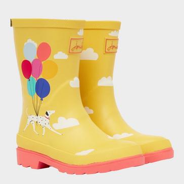  Joules Kids' Welly Print Wellies Yellow Sky