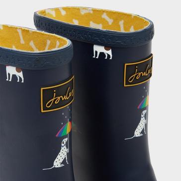  Joules Kids' Roll Up Wellies Navy Rain Dogs