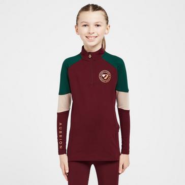 Red Aubrion Kids Newbury Long Sleeved Base Layer Wine