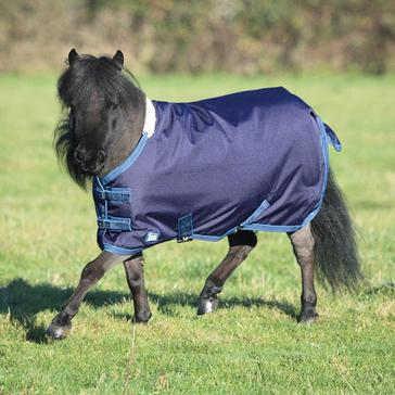 Blue Shires Highlander Mini 200g Standard Neck Turnout Rug Navy/Turquoise