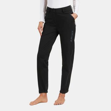 Black Ariat Womens Venture Waterproof Shell Full Seat Trousers Black