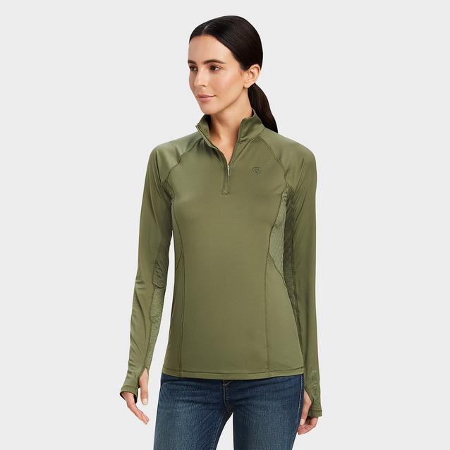  Ariat Womens Lowell 2.0 1/4 Zip Base Layer Four Leaf Clover image 1