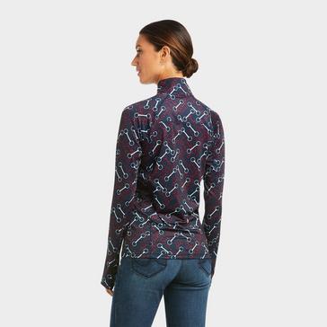 Blue Ariat Womens Lowell 2.0 1/4 Zip Base Layer Team Print