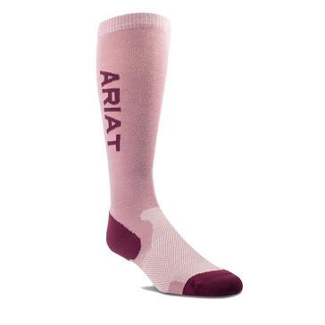Pink Ariat TEK Performance Socks Nostaglia Rose/ Mulberry