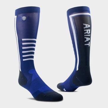 Blue Ariat TEK Slimline Performance Socks Estate Blue/Black