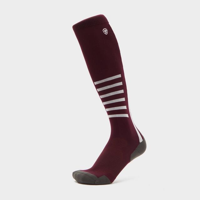  Ariat TEK Slimline Performance Socks Mulberry/Ebony image 1