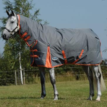 Grey WeatherBeeta ComFiTec Classic Combo Neck 300g Heavy Turnout Rug Gunmetal/Coral