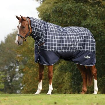 Blue Saxon Defiant 600D 300g Heavy Weight Combo eck Turnout Rug Navy Check