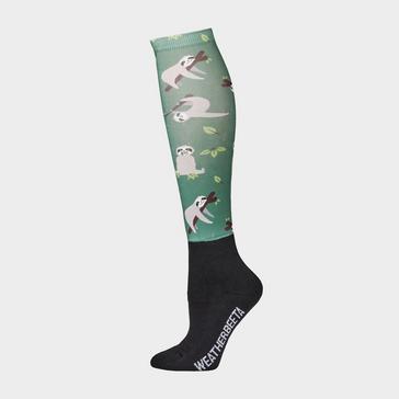 Green WeatherBeeta Womens Long Socks Sloths