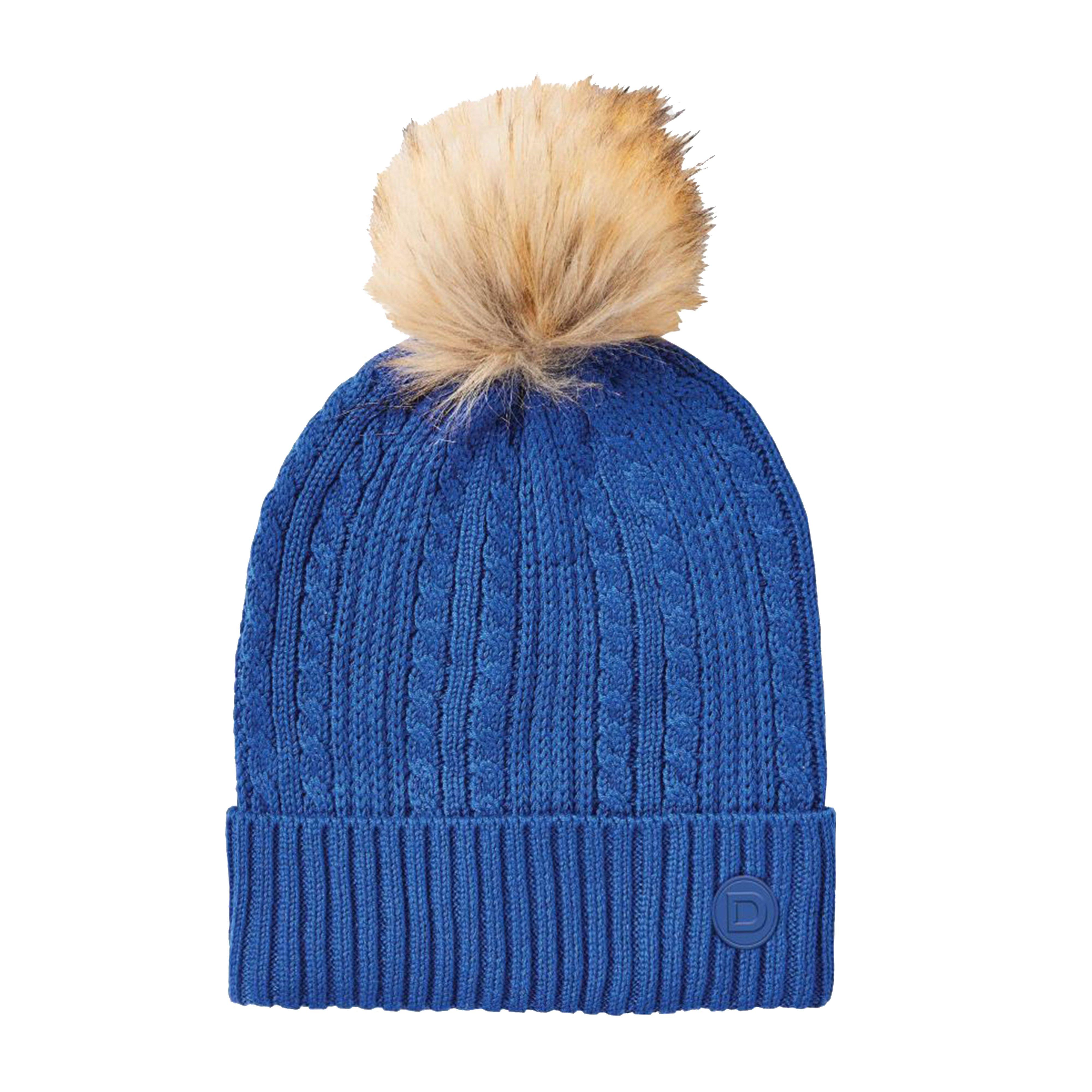 Womens Cable Knit Beanie Cobalt