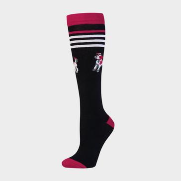 Black Dublin Womens Socks Ink Dog