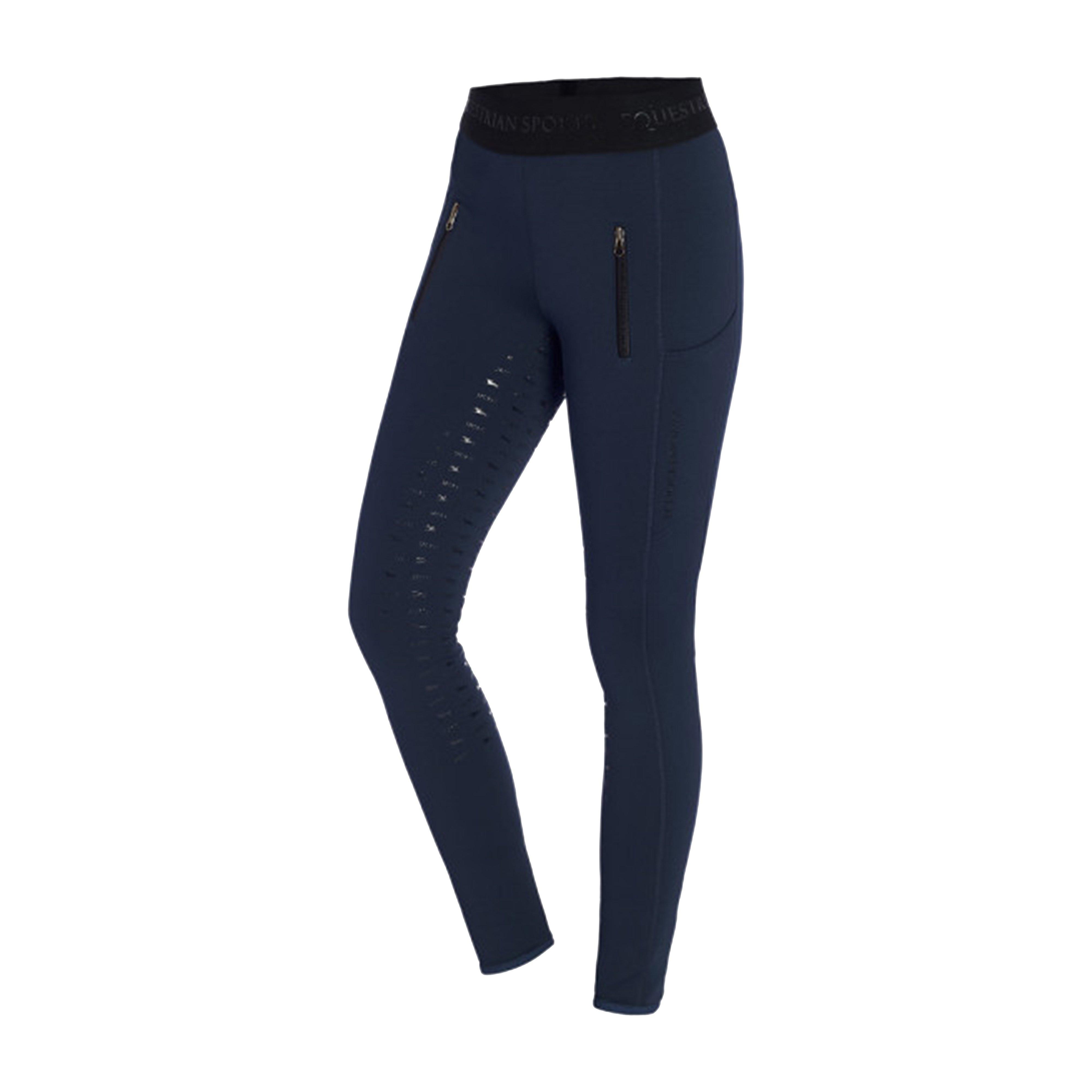 Womens Sporty Winter Riding Tights Blue Night