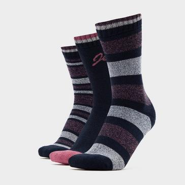 Multi Jeep Womens Stripe Socks 3 Pack Navy
