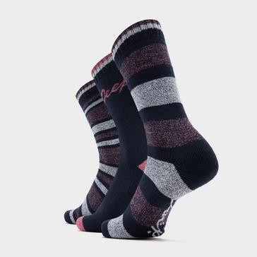 Multi Jeep Womens Stripe Socks 3 Pack Navy