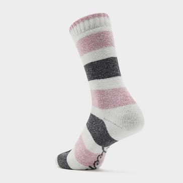 Multi Jeep Womens Stripe Socks 3 Pack Pink/Grey