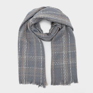 Womens Woven Scarf Grey Chequered