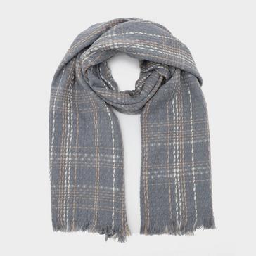 Grey Platinum Womens Woven Scarf Grey Chequered