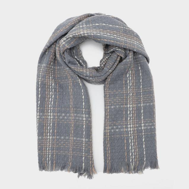 Grey Platinum Womens Woven Scarf Grey Chequered image 1