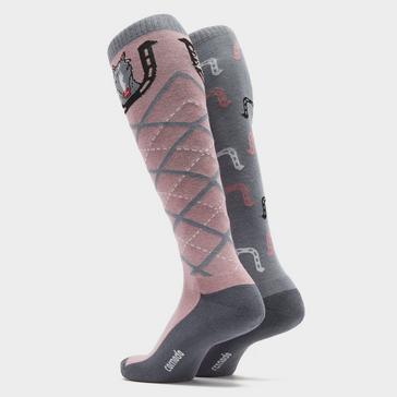 Pink Comodo Kids Novelty Socks Horseshoes