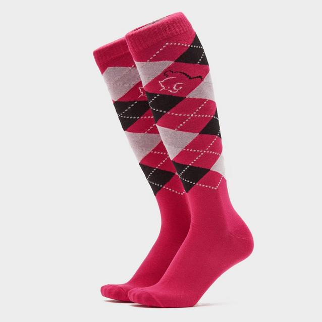 Pink Comodo Adults Argyle Cotton Socks Pink image 1