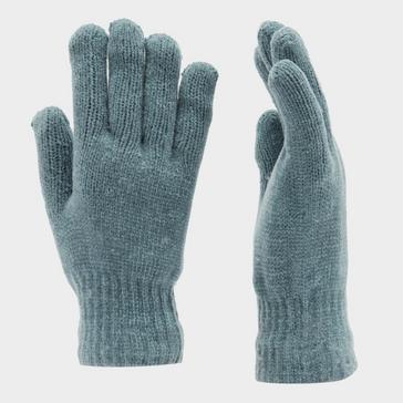 Grey Platinum Womens Chenille Gloves Grey