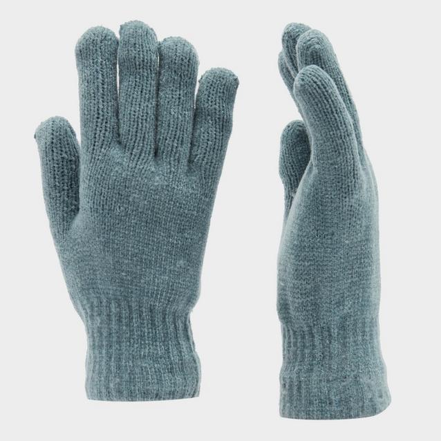  Platinum Womens Chenille Gloves Grey image 1