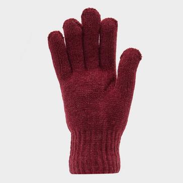 Burgundy Platinum Womens Chenille Gloves Burgundy