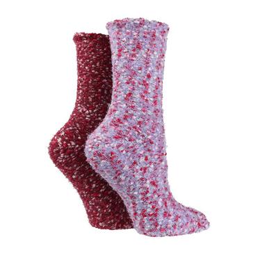 Pink Platinum Womens Wild Feet Hanging Popcorn Socks Set Red/Pink