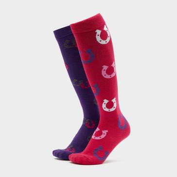Multi Storm Bloc Womens Horseshoe 2 Pack Socks Raspberry/Purple