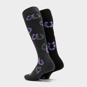  Storm Bloc Ladies Horseshoe 2 Pack Socks Raspberry/Purple