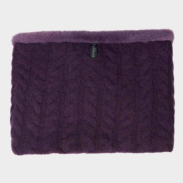 Purple LeMieux Cable Knit Snood Fig image 1