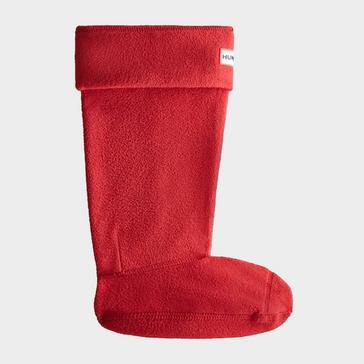  Hunter Recycled Fleece Tall Boot Socks Red