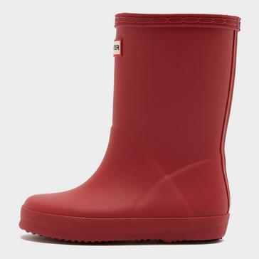 Red Hunter Kids Original First Wellington Boots Military Red