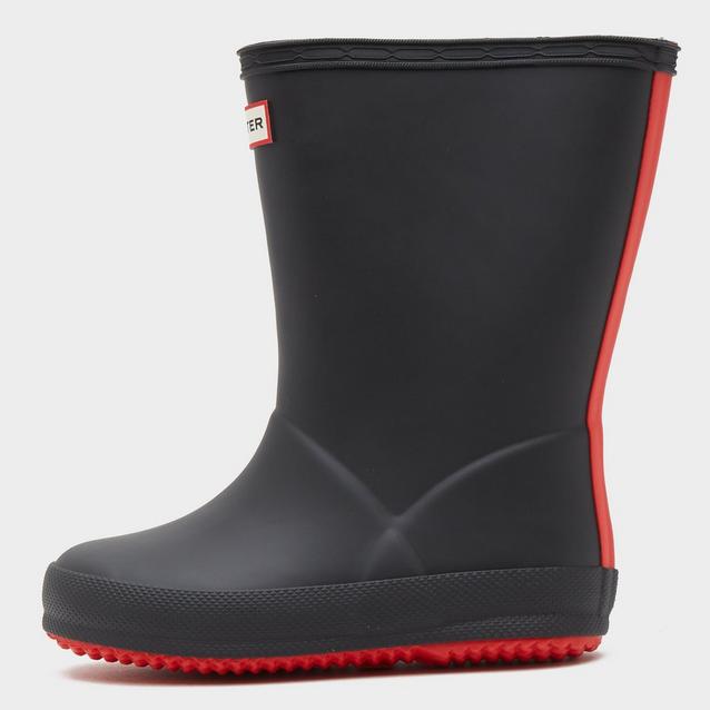  Hunter Kids First Classic Wellington Boots Black/Red image 1