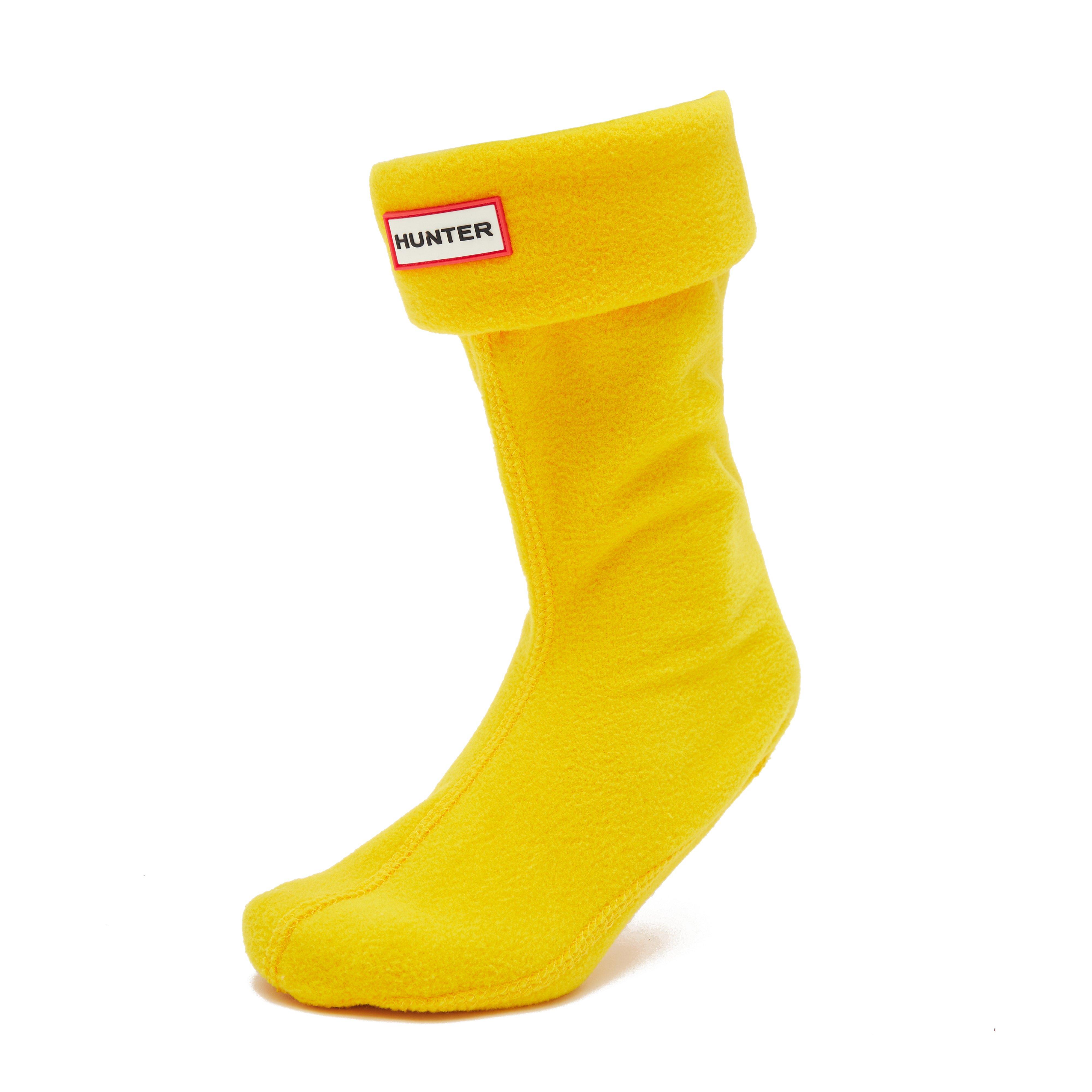 Kids Recycled Fleece Boot Socks Yellow