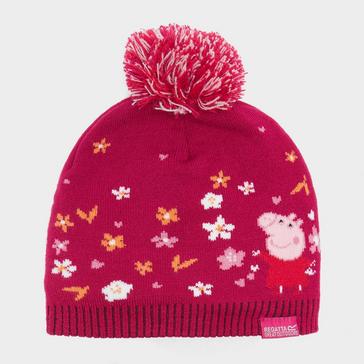 Pink Regatta Peppa Pig Knitted Pom Pom Hat Scarf and Glove Set Pink