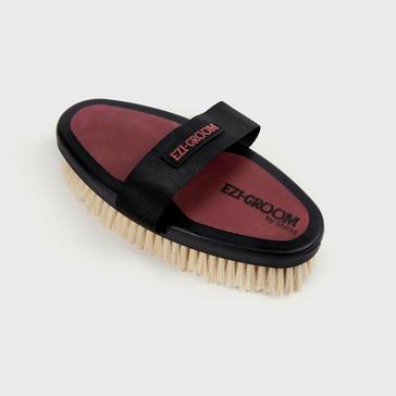 Red EZI-GROOM Body Brush with Goat Hair Burgundy