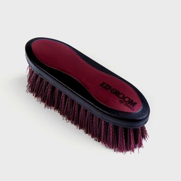 Red EZI-GROOM Grip Dandy Brush Burgundy