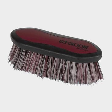 Red EZI-GROOM Grip Dandy Brush Burgundy/White
