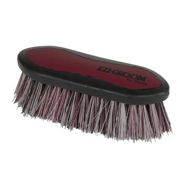 Red EZI-GROOM Grip Dandy Brush Burgundy/White