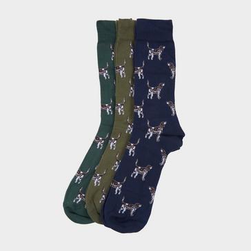 Green Barbour Mens Pointer Dog Socks Gift Box Blue/Green